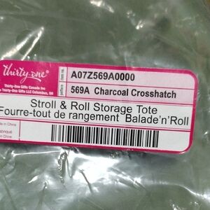 Thirty-One Charcoal Crosshatch Stroll & Roll Tote